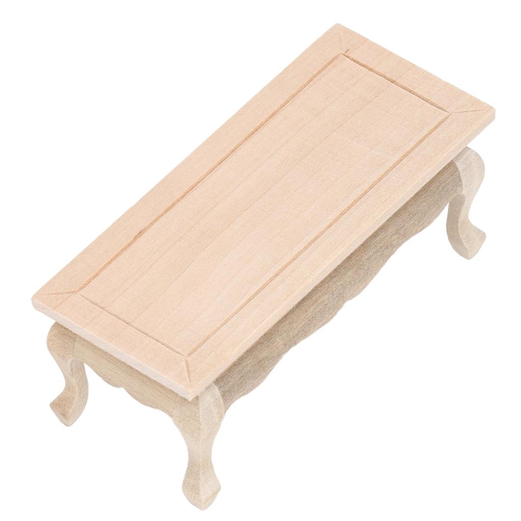 1:12 Dollhouse Tea Table Plain Wooden Miniature Coffee Table Furniture Accessories DIY Pretend Play