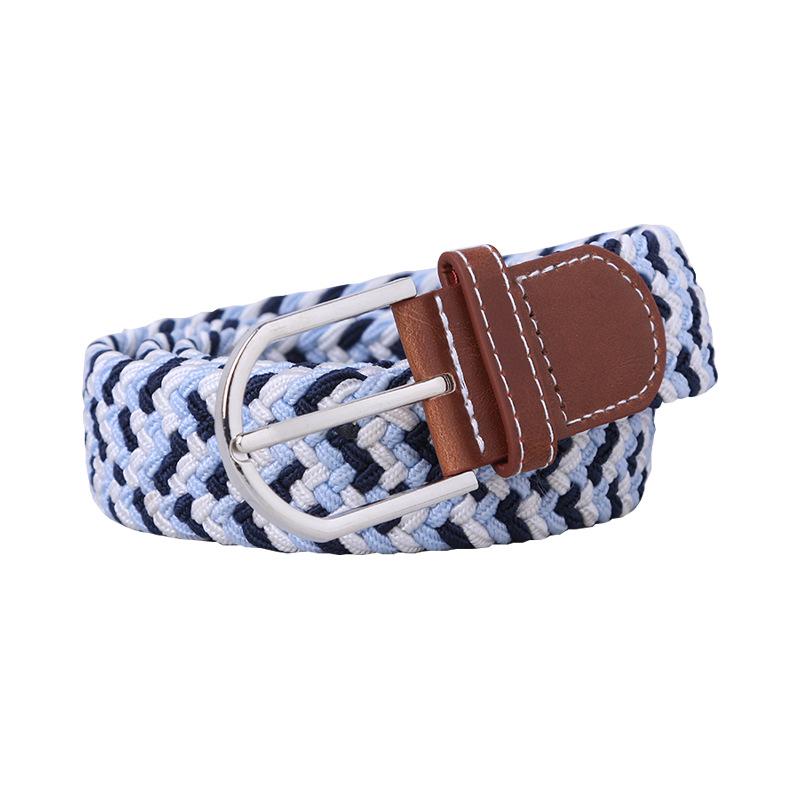Handwoven Cross-Border Fashion Belt with Pin Buckle – Versatile Twill Men's & Women's Wide Elastic Waist Belt