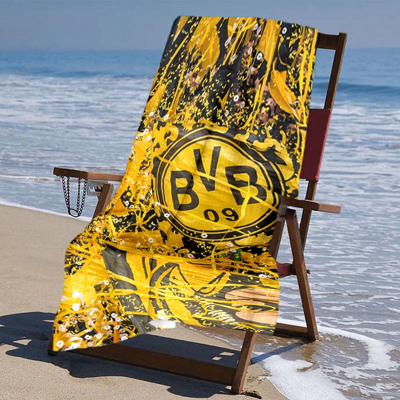 Proof Beach Towel with Borussia Dortmund Pattern - Soft,absorbent,quick-drying,machine Washable - Perfect for Swimming,camping,bathing