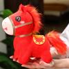 Horse Doll Year of The Horse Chinese Style Plushie Good Luck Pony PP Cotton Filling Zodiac Plush Figurine for Blessings