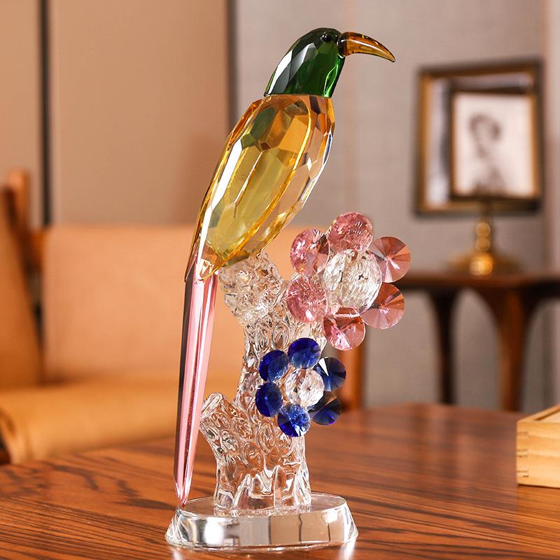 Modern simplicity creative simulation crystal bird sculpture decoration desk home TV wine cabinet living room decoration