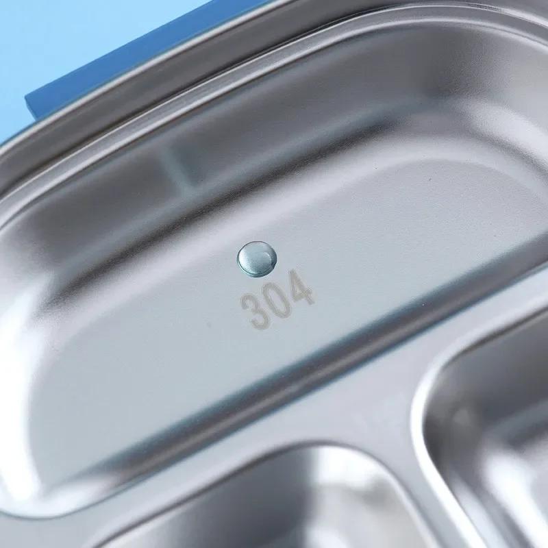 304 Tragbare Edelstahl-Lunchbox Ausflug Geschirr Für Kinder Baby Kind Schüler Outdoor Camping Picknick Lebensmittelbehälter