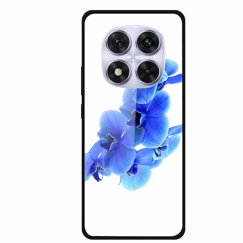 Tempered Glass Case For Redmi Note 14 Pro Coque 14Pro Flowers Phone Cases For Xiaomi Redmi Note14 Pro Hard Back Cover Case Funda