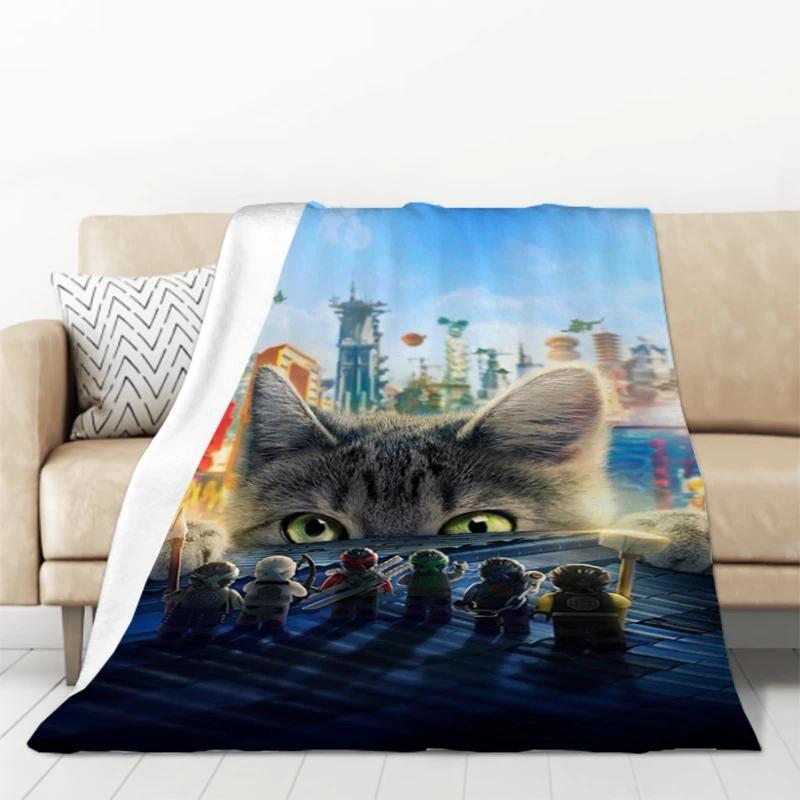 Ninjago Cartoon Cozy Microfiber Throw Blanket for Sofa Bed Portable Office Lounge Catnap Quilt Cover Perfect Home Textile Gift