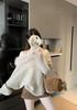 Elegant Long-Sleeve Ribbed Knit Sweater - Retro, Loose-Fit for Autumn/Winter