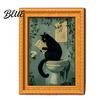 Magnetic Photo Frames for Refrigerator Funny Wooden Fridge Magnets Frame Retro Cute Cat In Bathroom Decorative Art Office Whiteboard Locker