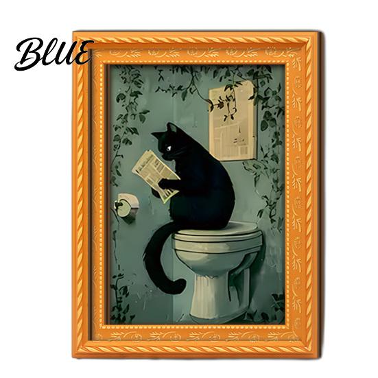 Magnetic Photo Frames for Refrigerator Funny Wooden Fridge Magnets Frame Retro Cute Cat In Bathroom Decorative Art Office Whiteboard Locker