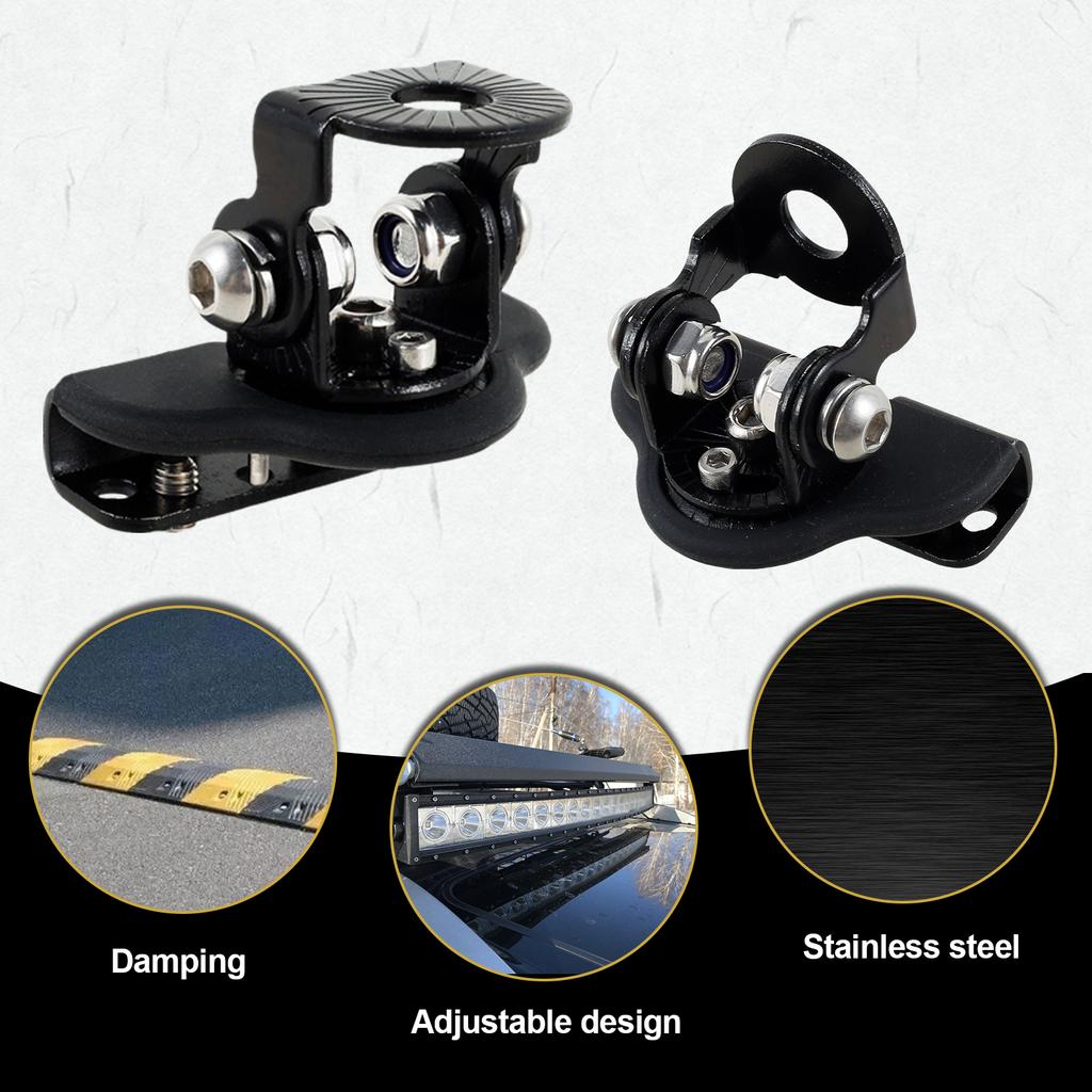 2 Stück/Set Auto Motorhauben-Lichtleisten-Montagehalterung Universal Einstellbar LED Arbeitsscheinwerfer Basis Montagehalter Edelstahlhalterung