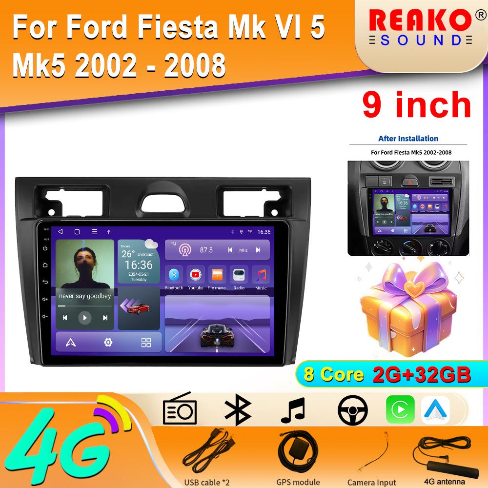 Android 13 Pentru Ford Fiesta Mk VI 5 Mk5 2002 - 2008 Radio Auto 4G GPS BT Carplay Sistem Multimedia Navigație Stereo Universal Ecran Tactil