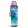 1PC Ocean Sea Cave Coastal Nature Landscape Art 750ml Color Plastic Sports Water Bottle Leakproof Flip Straw Lid Suitable for Sports Office Home Use