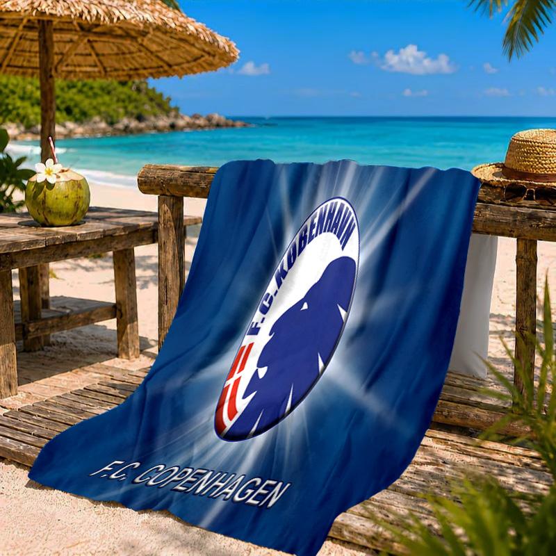 Copenhagen Lion Emblem Beach Towel Microfiber Beach Towel, Lightweight and Quick-Dry, for Summer Travel, Swimming Pool Fan Birthday Gift