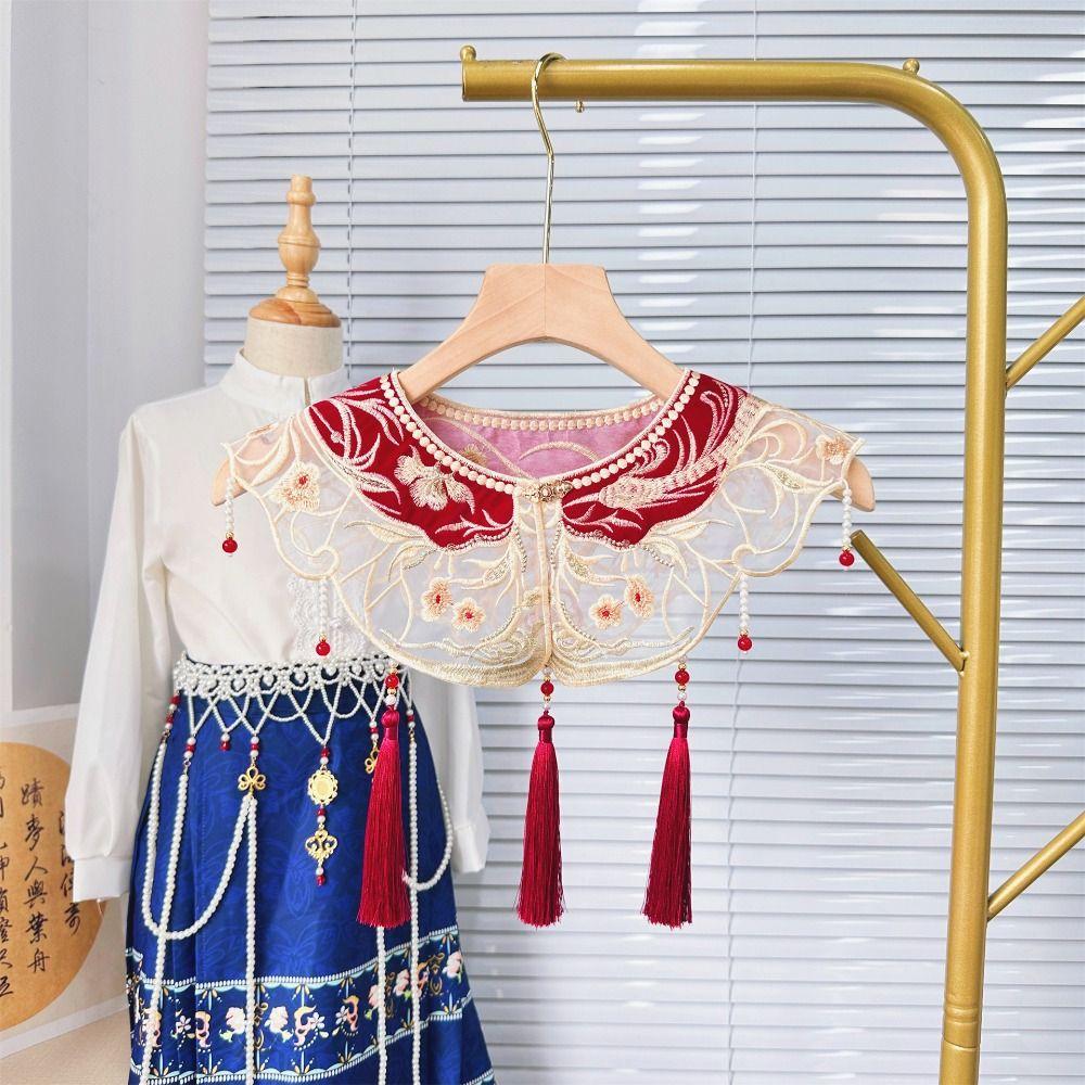 Chinese Style Embroidered Shawl Embroidery Design Detachable False Collar  Chinese Traditional