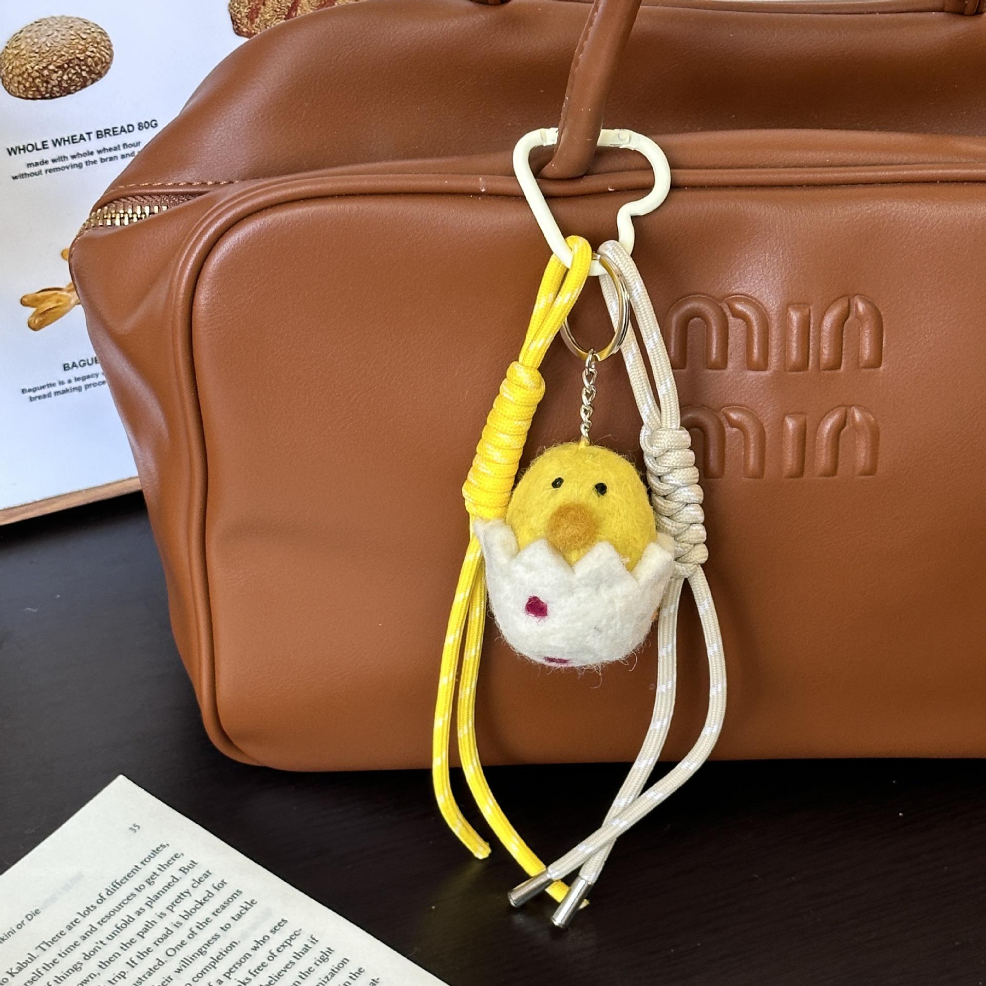 

Handmade Wool Felt Chick Charm Accessory Bag Pendant