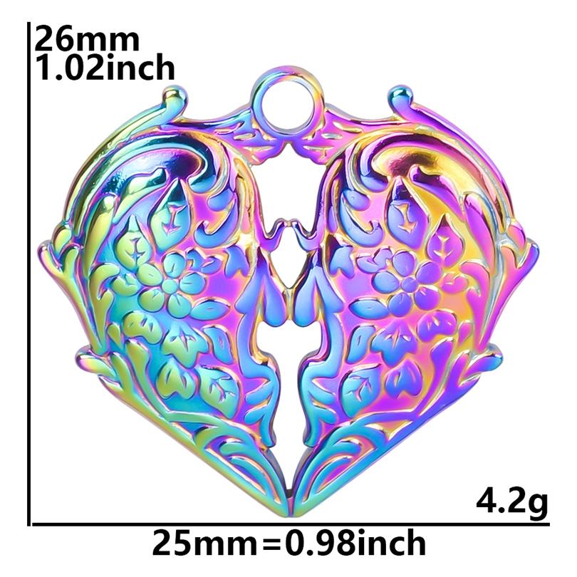 Fashion Rainbow Color Stainless Steel Butterfly Charms For Jewelry Making Supplies Animal Pendant Charm Bee Wolf Insect Findings