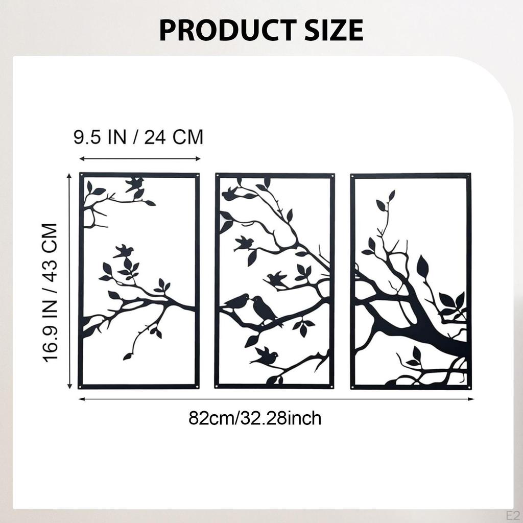 3 Pieces Art Wall Decor Modern Ornament Decorative Hanging Sculpture for Hallway Study