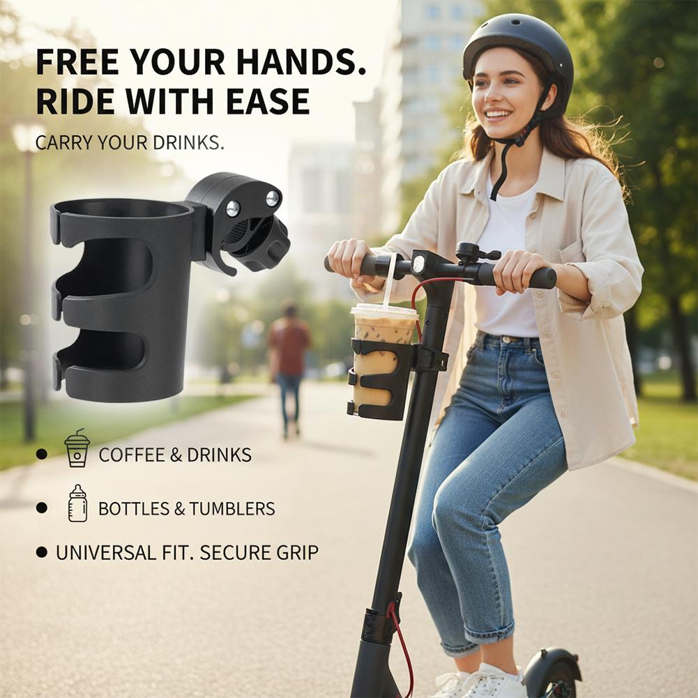 Adjustable Clamp‑on Cup Holder Universal Bike Stroller Water Bottle Holder Durable Plastic Drink Holder for Baby Stroller Bicycl