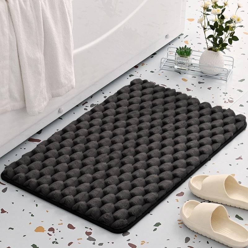 

Indoor Door Mat Entry Foot Pad Home Bathroom Absorbent Carpet Non Slip Durable Soft Washable Area Rug 40 x 60cm чёрный
