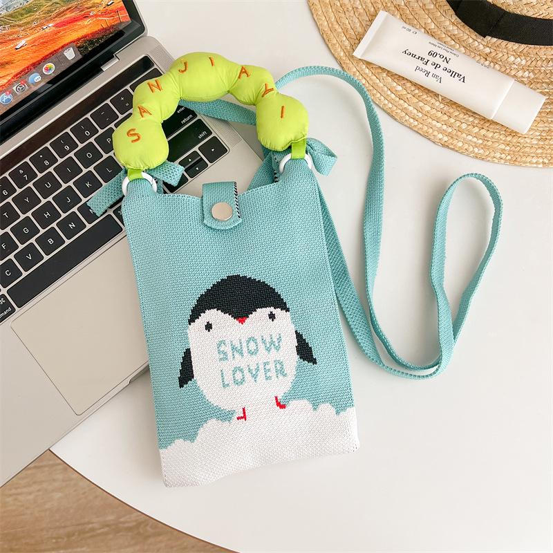 Korean Style Mini Knitted Cartoon Crossbody Bag - Cute, Versatile, Portable for Women