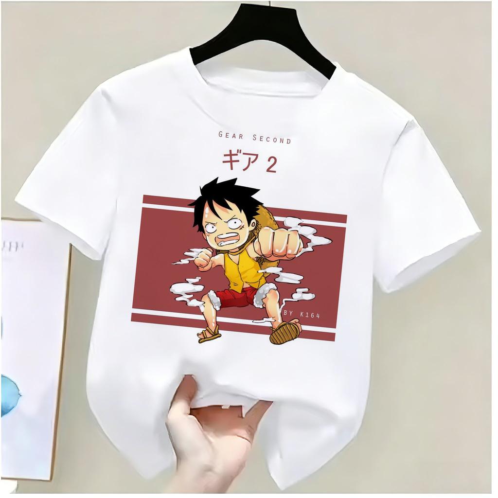 Summer New Arrival One Piece Pattern Tshirt unisex anime print casual shortsleeved fashionable streetwear top Y2K style