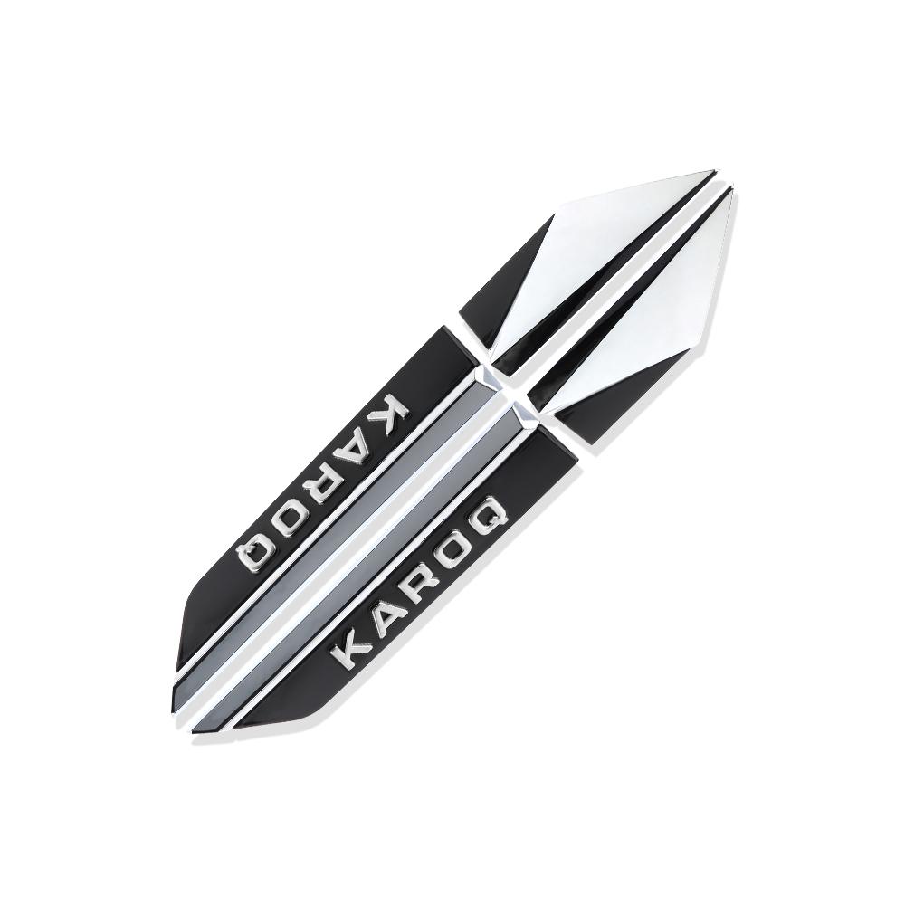 AAABU1 2PCS 3D ABS Kodiaq Karop Kamiq Superb Emblem Car Fender Side Wing Badge Sticker Decoration Car Modification Accessorie For SKODA