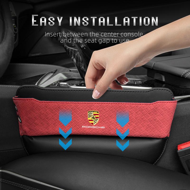 Caja Organizadora de Espacio para Asiento de Coche Bolsa de Almacenamiento para Artículos Varios Interior Para Porsche Cayenne Panamera Macan 911 718 Taycan Boxster Cayman 918