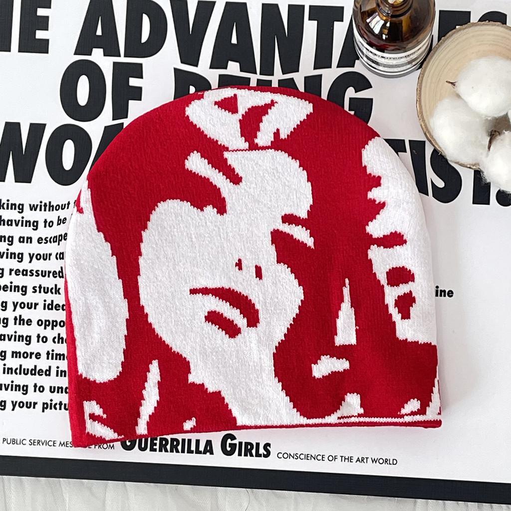 Knit Hat For Men Women With Cartoon Character Embroidery For Fall Outdoor Casual Warmth