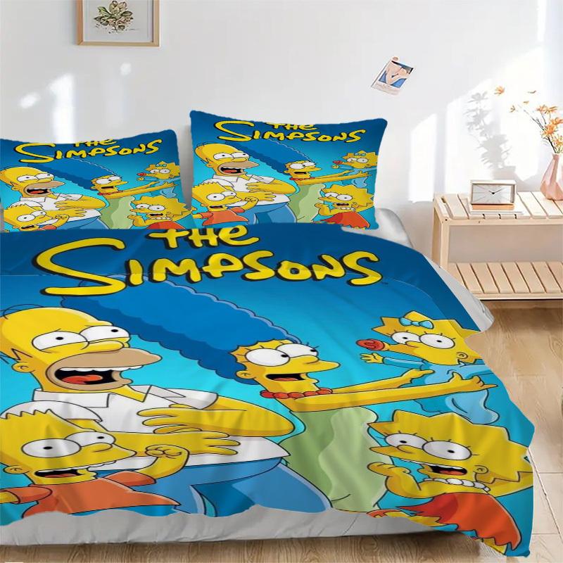

The Simpsons Family Bedding Set Comforter Cover Gift for Bedroom,Includes 1 Cover and 2 Pillowcases, No InsertB465 135x200cm