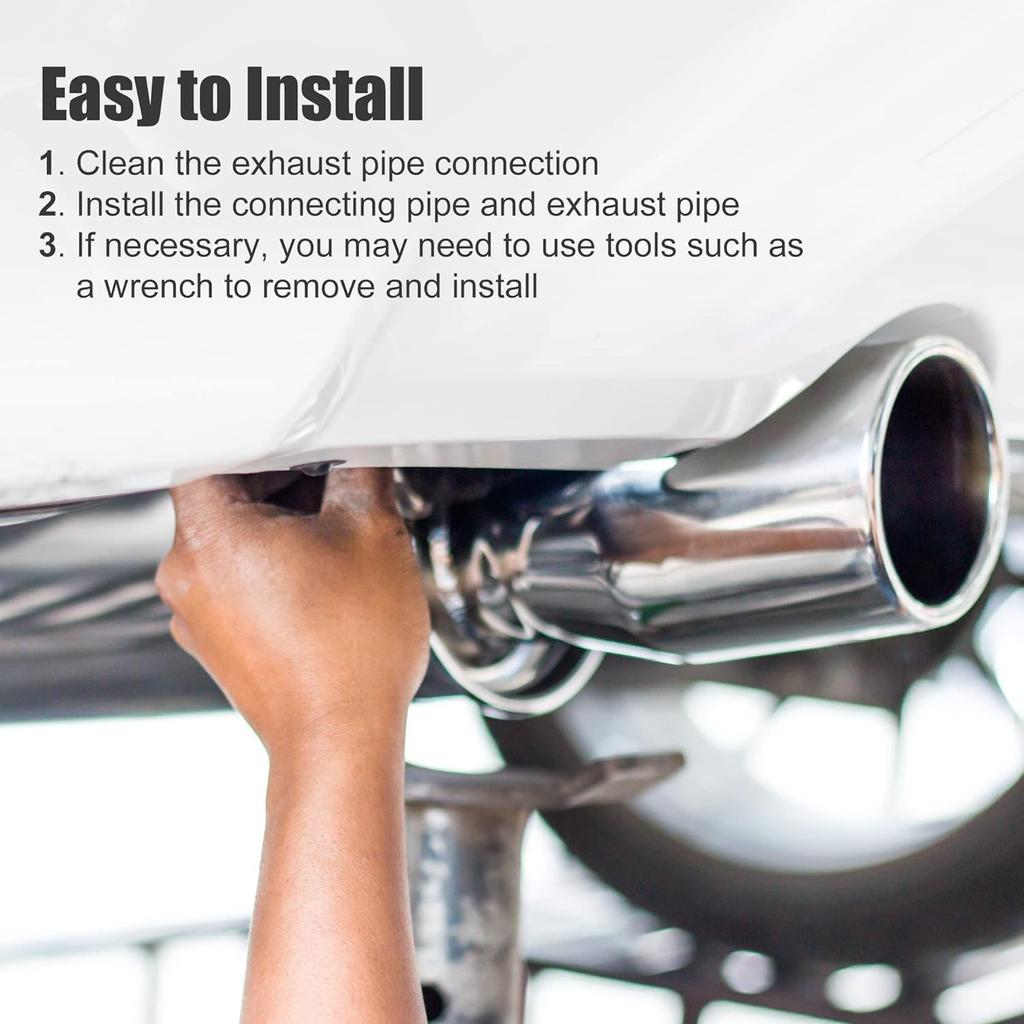 Vechkom 4 PCS 2.5'' Exhaust Elbow 45 Degree Pipe 304 Stainless Steel Mandrel Bend Elbow 2.5 Inch OD Mandrel Elbow Thickness for Car Modified Exhaust