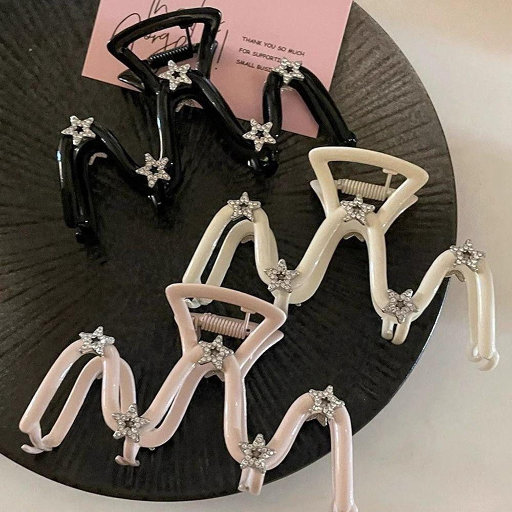 

Акриловая Волна Горный Хрусталь Звезда Волосы Коготь M Форма Жемчуг Захват Зажим Милый Сердце Заколка Для Волос Уличная Одежда