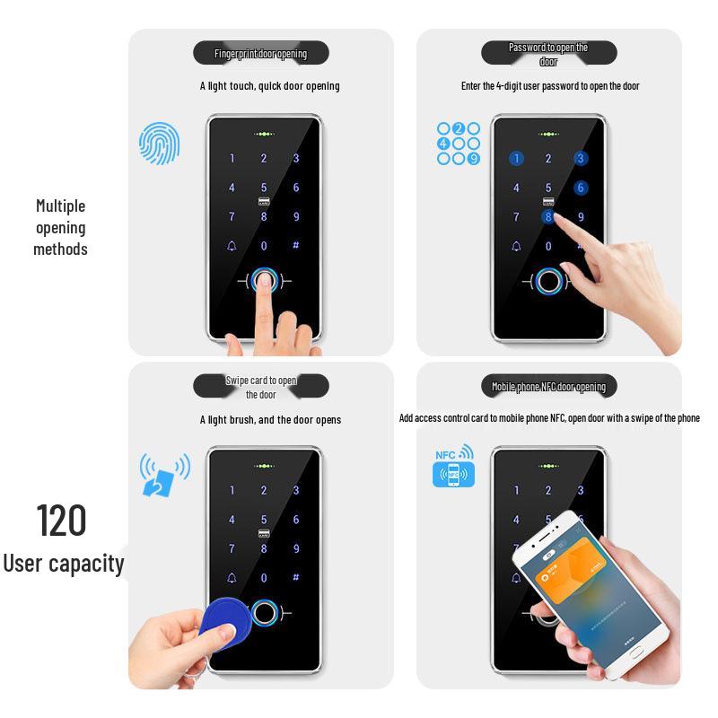 All-in-One Waterproof Fingerprint Access Control System with Password and Card Swipe