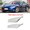 Chrome Front Bumper Fog Light Trim Molding For Tesla Model S 2016-2021 Upper Lower Left Right Fog Lamp Frame Plated Strip Car Re