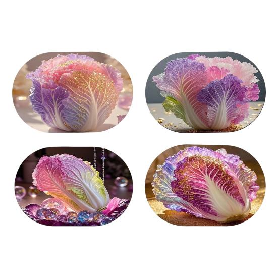 Diatomaceous Earth Floor Mat Colorful Cabbage 3D Realistic Pattern Rug Non-Slip Absorbent Carpet for Bedroom Entrance Kitchen Bathroom