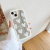 Custodia per iPhone 16/13 Pro Max con bordo ondulato e cuore bianco, anti-caduta, staccabile X/XS