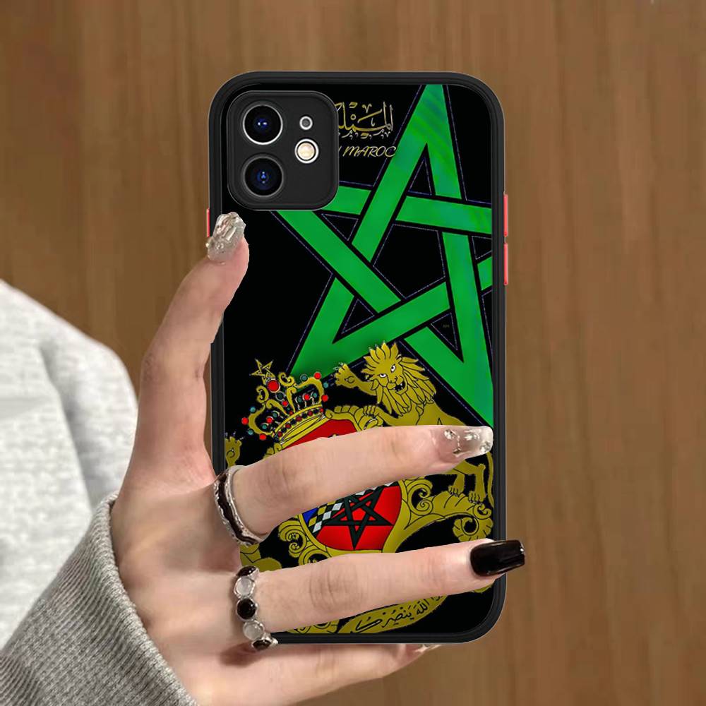 Morocco Map Flag Matte Protective Case For IPhone 16 15 14 13 12 11 Pro Max X XS MAX Protection Case
