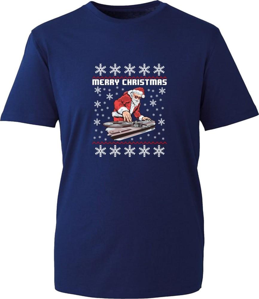 Dj Santa Claus Merry Christmas TShirt Xmas Night Party Music Lovers Festive Top S