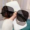 Fashion Geometric Women Sun Glasses With Gradient Pink Lenses And Uv400 Protection For Outdoor Activities