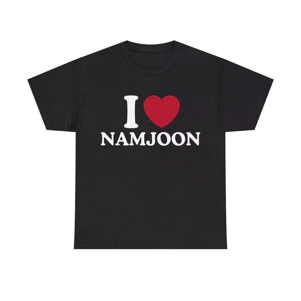 Neues I Love Nan Jun Textmuster Reines Baumwoll-T-Shirt Fan-Geschenk Y2K Hiphop-Stil Streetwear Gedrucktes Unisex-T-Shirt