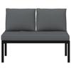 Garden Bench with Cushions Black Aluminum