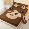 Cartoon Cute Bear Pattern Bed Hat Four-Piece Bedding Set Bedroom Dormitory Bedding Decoration