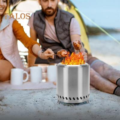 Mini Focolare da Tavolo in Acciaio Inossidabile Focolare da Giardino Esterno a Legna con Vassoio Cenere Rimovibile Supporto Bruciatore Senza Fumo Fornello da Campeggio con