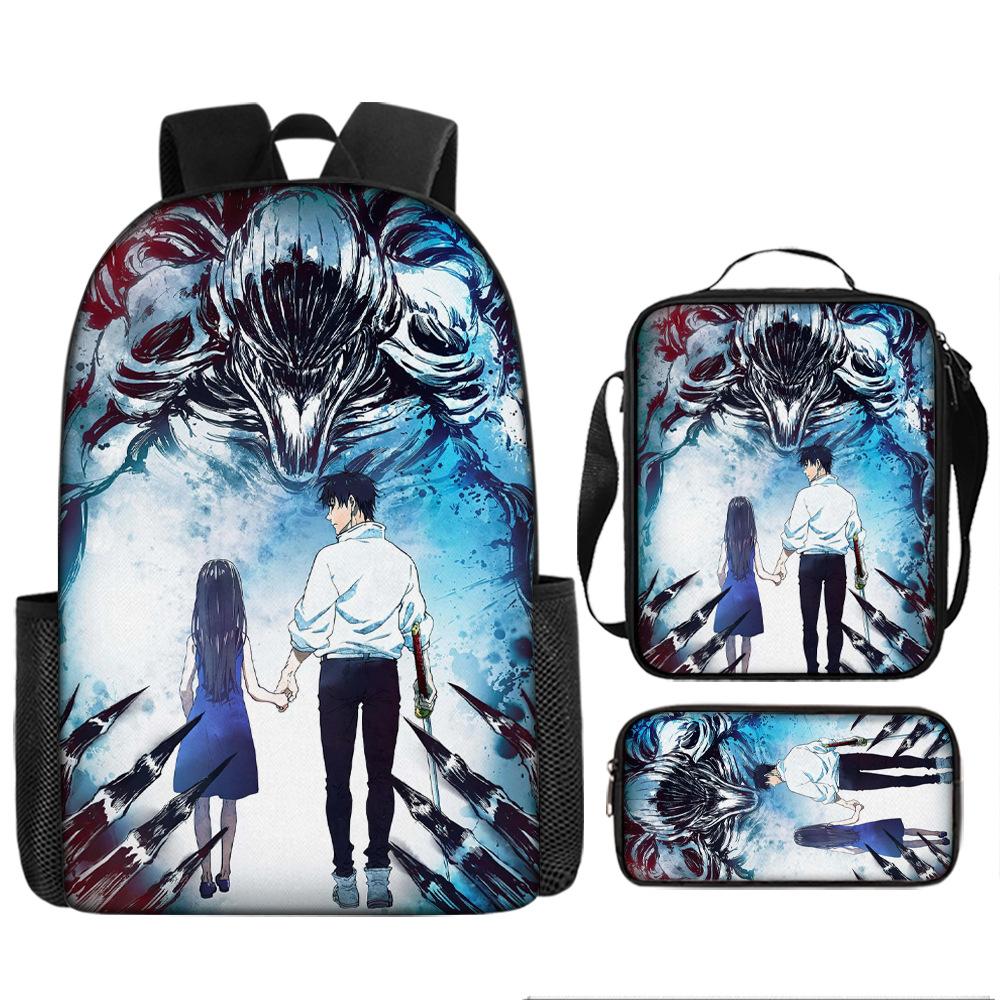 Spell Return Battle School Bag Elementary School Student Animation Backpack Large Capacity Three-piece Set