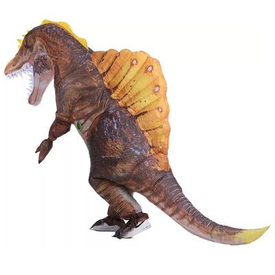 Barna Spinosaurus felfújható jelmez, felnőtt