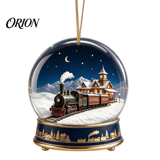 Festive Party Hanging Ornaments Christmas Crystal Ball Style Pendant with Rope, 2D Flat Acrylic Holiday Decorations Ornament for Tree Decoration