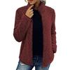Kragen Einfarbig Top Sweatshirt Damen Casual Fashion Langarm Reißverschluss Bubble Fleece Jacke