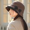 New Autumn and Winter Bow Hat for Women with High End Fisherman Hat Casual and Versatile Warm Bucket Hat Showing Face Small Basin Hat