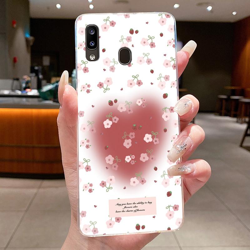 Phone Case For Samsung Galaxy A20E Flower Butterfly Protective Thin Cases For Samsung A20e Transparent Soft Silicone TPU Cover