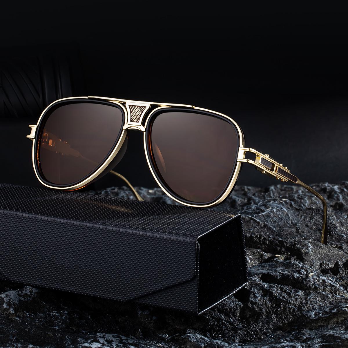 Punika Chen Men's Brown Aviation Sunglasses Sunglass Hd Lens Trendy Brand Design Sunglasses For Driving Fishinglunettes Homme