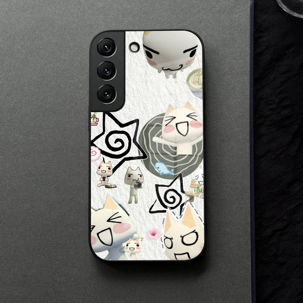 INS Cute Toro Inoue Cat Phone Case Glass For Samsung Galaxy S21 S26 S25 S22 S20 S24 S23 Ultra Fe Plus A16 A34 A54 A24 Coque
