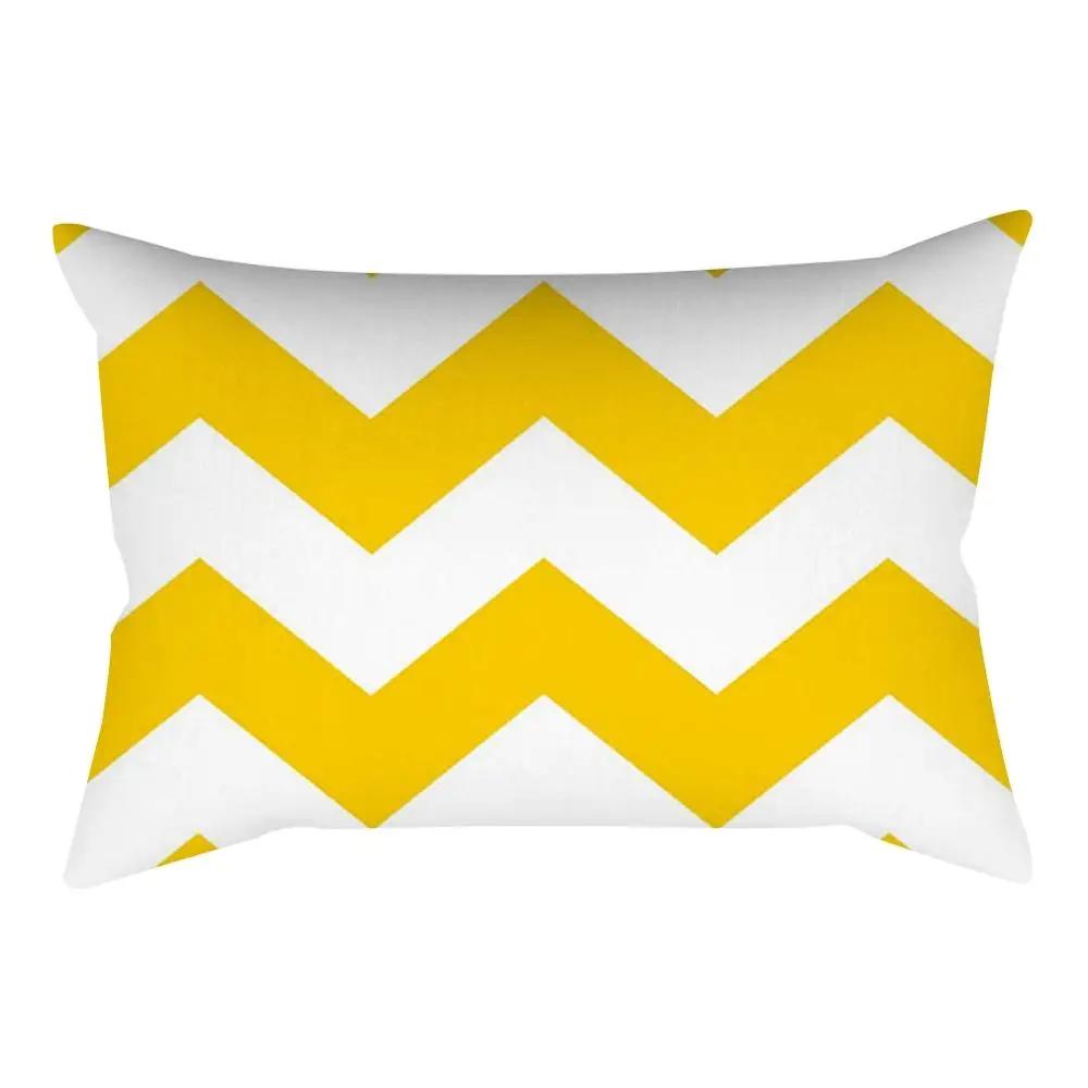 Rectangular Yellow Pillowcase Sofa Car Seat Cushion Cover Home Textile Simple Fashion Geometric