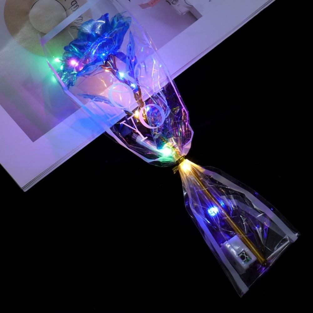 LED Lights Gold Foil Rose Flower Glowing Wedding Fake Flower  Valentine's Day